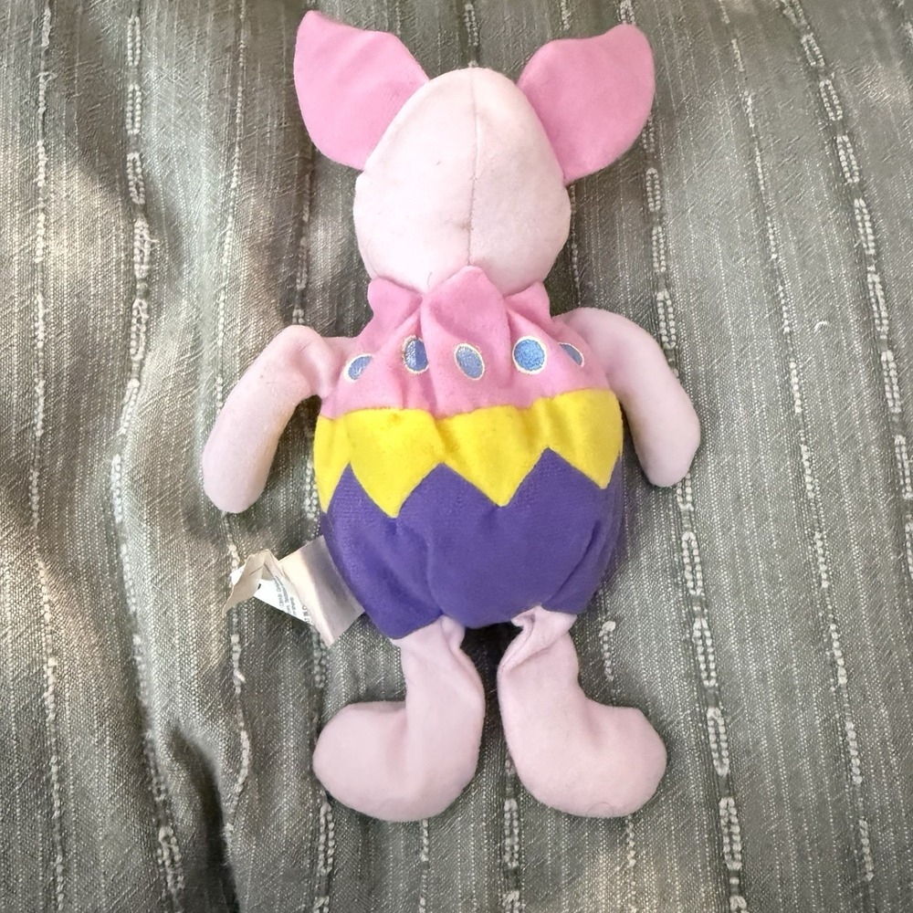 Disney Store‎ Easter Egg Piglet 7" Stuffed Animal Mini Bean Bag Plush Spring VTG - Picture 5 of 8